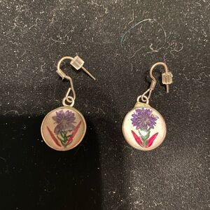 Amish pressed flower earrings.